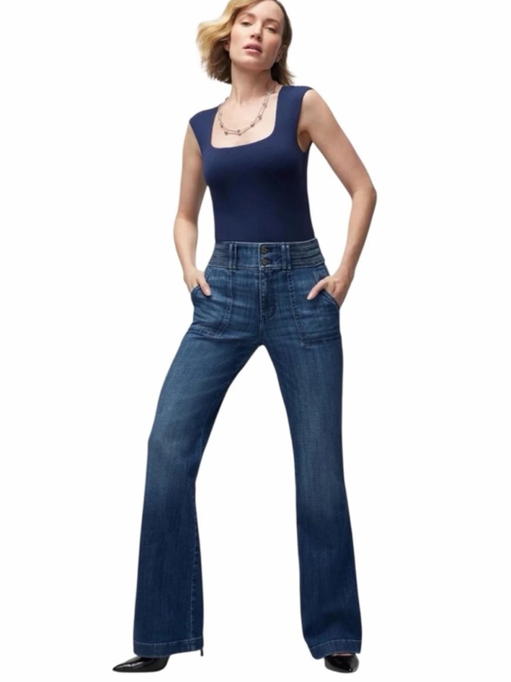 White House Black Market Extra High Rise Trouser Jean in Everyday Soft 4 (29x33)